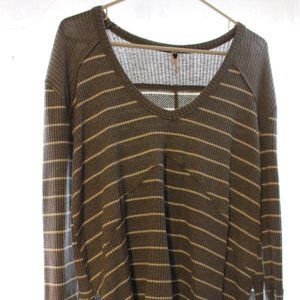 Grey and White striped sweater